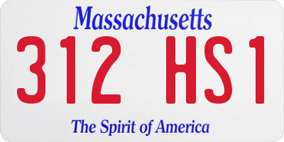 MA license plate 312HS1