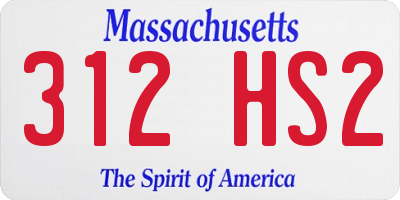 MA license plate 312HS2