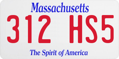 MA license plate 312HS5