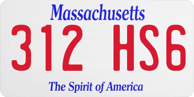 MA license plate 312HS6