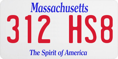 MA license plate 312HS8