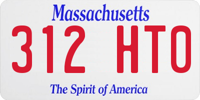 MA license plate 312HT0
