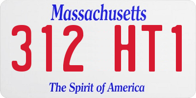 MA license plate 312HT1