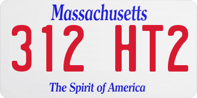 MA license plate 312HT2