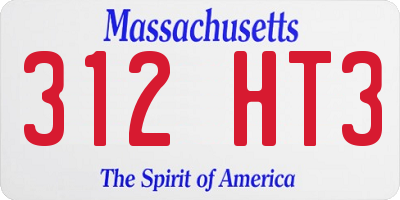 MA license plate 312HT3