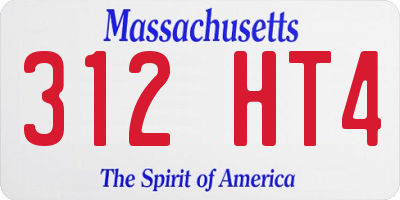 MA license plate 312HT4