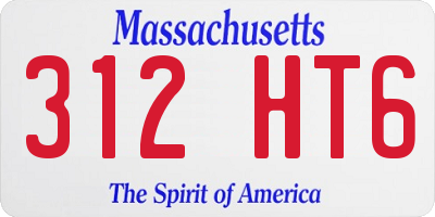 MA license plate 312HT6