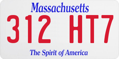 MA license plate 312HT7