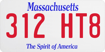 MA license plate 312HT8
