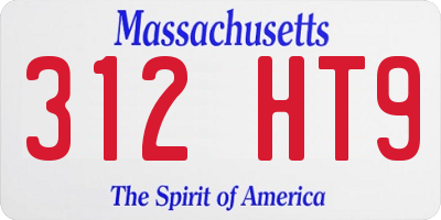 MA license plate 312HT9