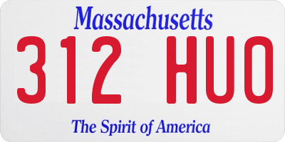 MA license plate 312HU0