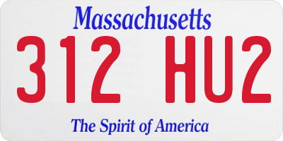 MA license plate 312HU2