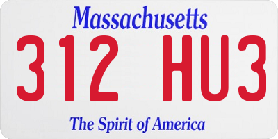 MA license plate 312HU3