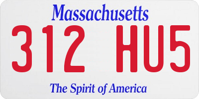 MA license plate 312HU5