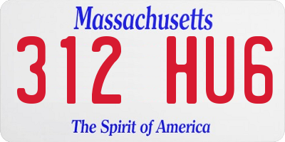 MA license plate 312HU6