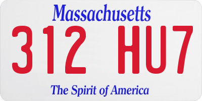 MA license plate 312HU7