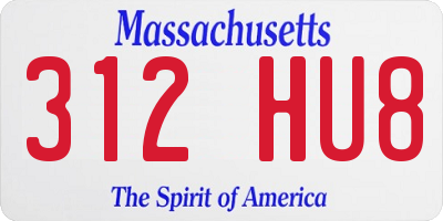 MA license plate 312HU8