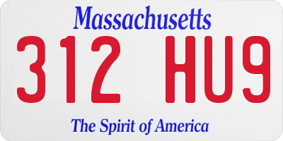 MA license plate 312HU9