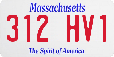 MA license plate 312HV1