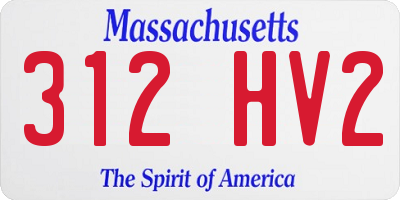 MA license plate 312HV2