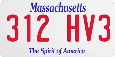 MA license plate 312HV3