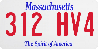 MA license plate 312HV4
