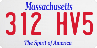 MA license plate 312HV5
