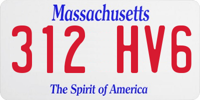 MA license plate 312HV6