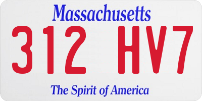 MA license plate 312HV7