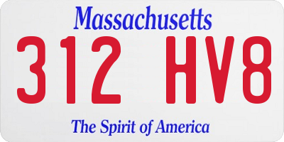 MA license plate 312HV8