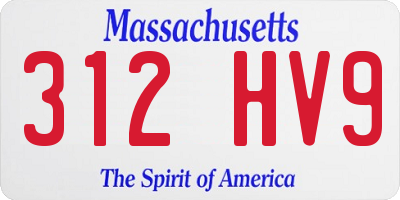 MA license plate 312HV9