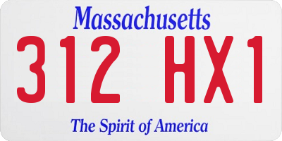 MA license plate 312HX1
