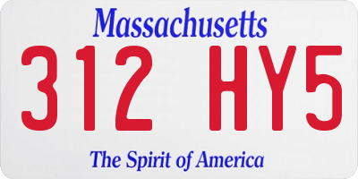MA license plate 312HY5