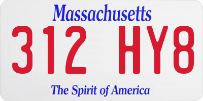 MA license plate 312HY8