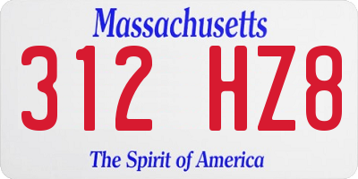 MA license plate 312HZ8