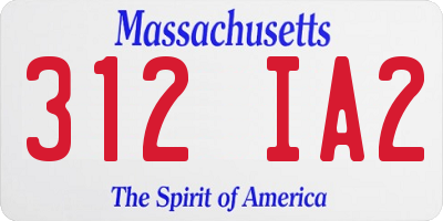 MA license plate 312IA2