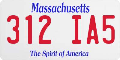 MA license plate 312IA5