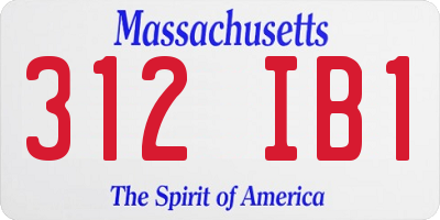 MA license plate 312IB1