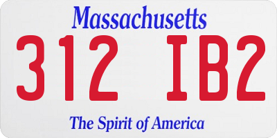 MA license plate 312IB2