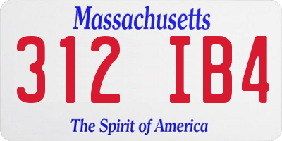 MA license plate 312IB4