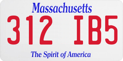 MA license plate 312IB5