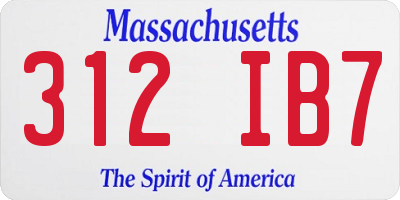 MA license plate 312IB7