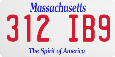 MA license plate 312IB9