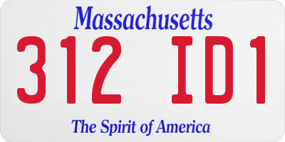 MA license plate 312ID1