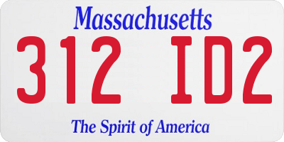 MA license plate 312ID2