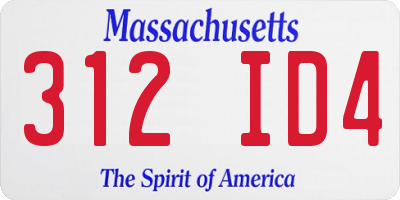MA license plate 312ID4