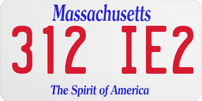 MA license plate 312IE2