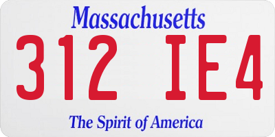 MA license plate 312IE4