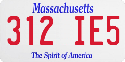 MA license plate 312IE5