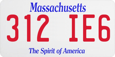 MA license plate 312IE6